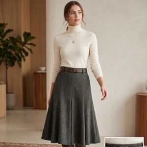 Suzy Shier High waisted A line Brown Skirt with lining  - size 2 Like New